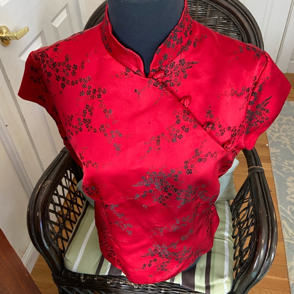 Size 12 Red Floral Blouse